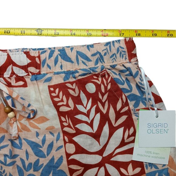 Sigrid Olsen Linen Shorts Size XL Patchwork New NWT - Picture 6 of 11
